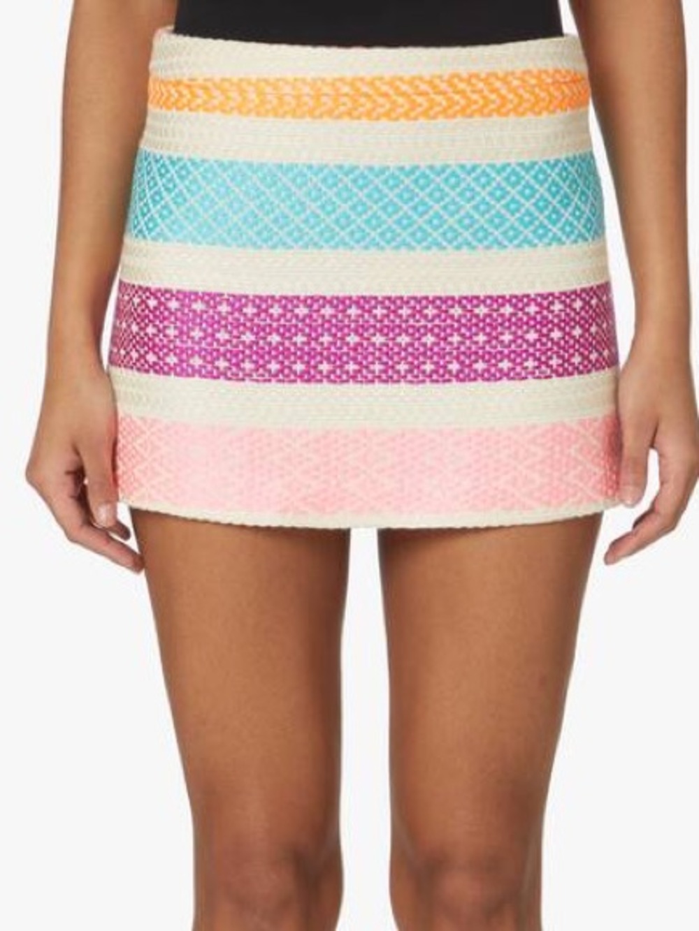 Giada Benincasa Striped Cotton Blend Woven Mini Skirt Sz XS